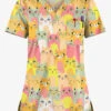 UA Butter-Soft STRETCH Party Time Guava Fizz Women's 1-Pocket V-Neck Tuck-In Printed Scrub Top