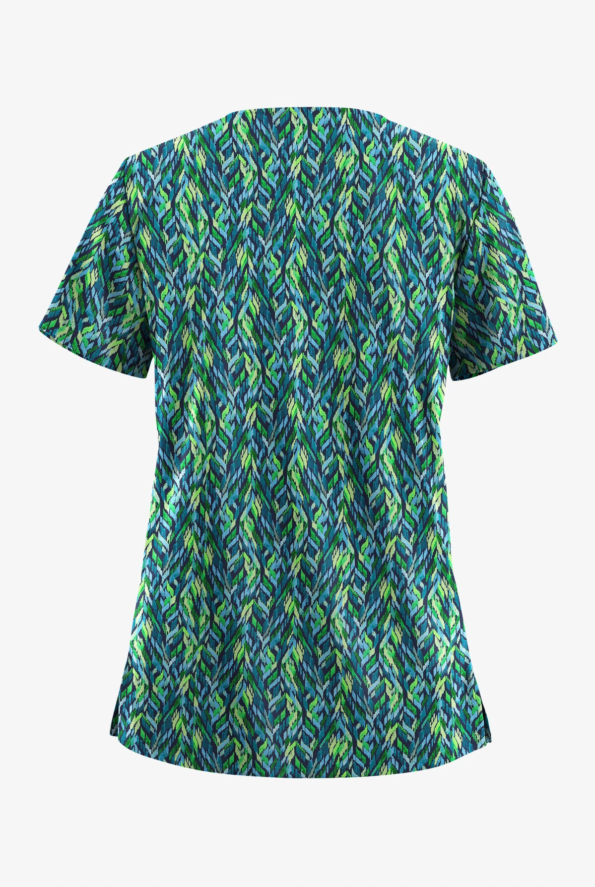 UA Butter-Soft STRETCH Geometric Path Navy Women's 2-Pocket V-Neck Printed Scrub Top UA Butter-Soft STRETCH Geometric Path Navy Women's 2-Pocket V-Neck Printed Scrub Top -Cherokee Shop TS542GPNV 100523 2