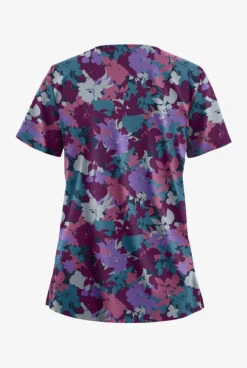 UA Butter-Soft STRETCH Layered Floral Navy Women's 2-Pocket V-Neck Print Scrub Top 2 UA Butter-Soft STRETCH Layered Floral Navy Women's 2-Pocket V-Neck Print Scrub Top -Cherokee Shop TS542LFNV 3