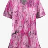 UA Butter-Soft STRETCH Lux Python Eggplant Women's 2-Pocket V-Neck Printed Scrub Top