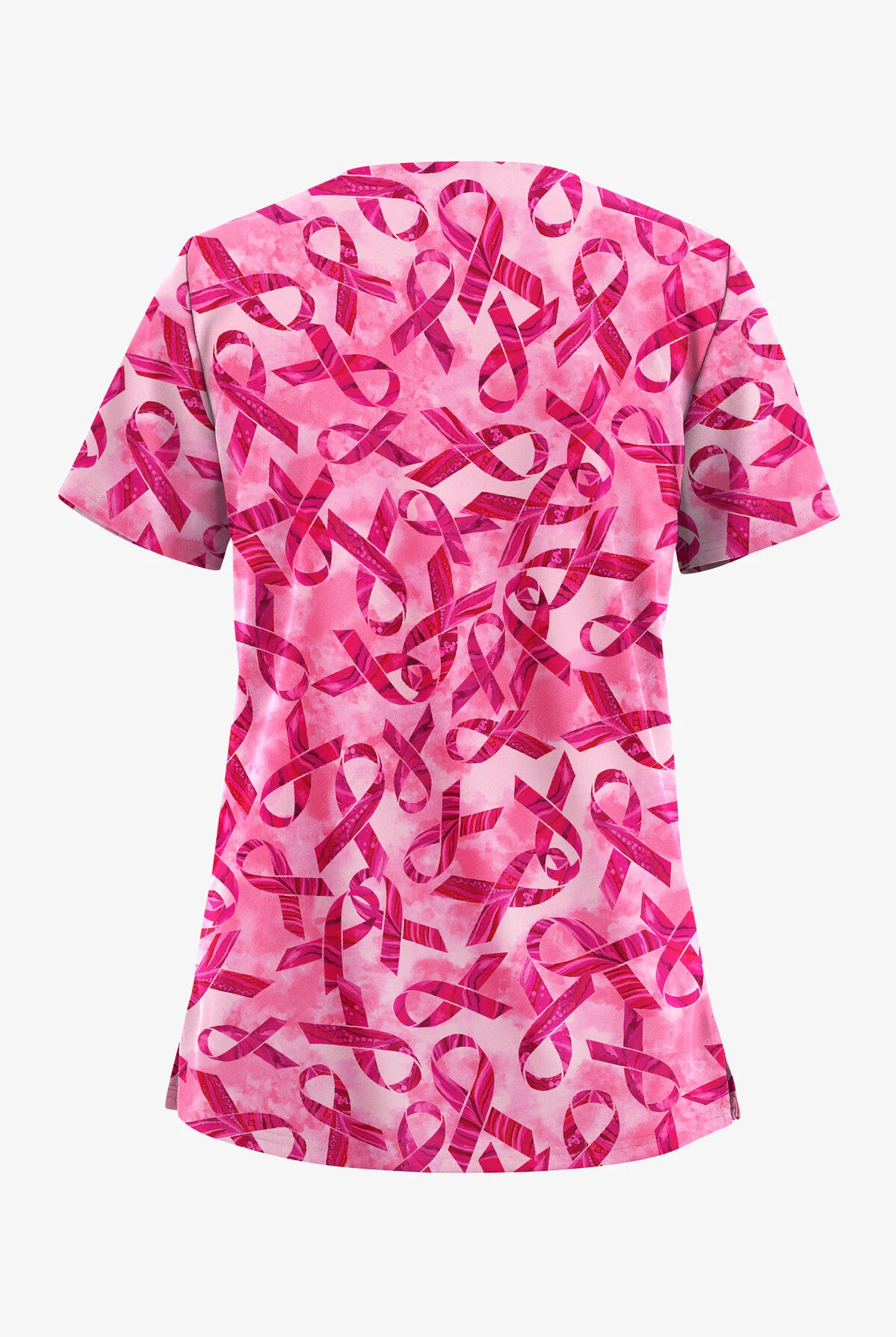 UA Butter-Soft STRETCH Pink Courage Fuchsia Women's 2-Pocket V-Neck Printed Scrub Top UA Butter-Soft STRETCH Pink Courage Fuchsia Women's 2-Pocket V-Neck Printed Scrub Top -Cherokee Shop TS542PKFC 100523 2
