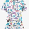 UA Butter-Soft STRETCH Stompin' Dino Orchid Women's 2-Pocket V-Neck Printed Scrub Top