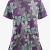 UA Butter-Soft STRETCH Subtle Leaves Pewter Women's 2-Pocket V-Neck Printed Scrub Top