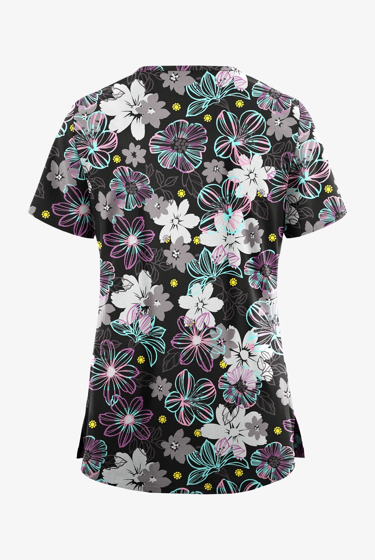 UA Butter-Soft STRETCH Jacobean Spring Eucalyptus Leaf Women's 3-Pocket V-Neck with Trim Scrub Top UA Butter-Soft STRETCH Jacobean Spring Eucalyptus Leaf Women's 3-Pocket V-Neck With Trim Scrub Top -Cherokee Shop TS5542FMBL 092123 2