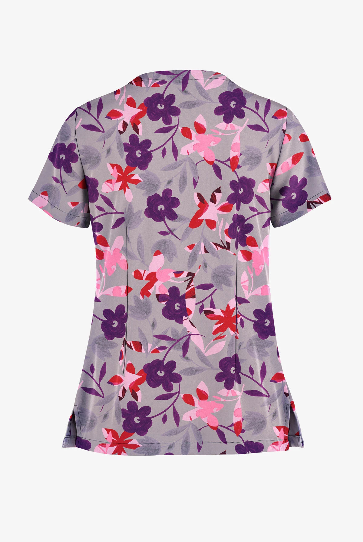 Butter-Soft Matisse Floral Silver Women's 2-Pocket Keyhole V Neck Printed Scrub Top Butter-Soft Matisse Floral Silver Women's 2-Pocket Keyhole V Neck Printed Scrub Top -Cherokee Shop TS565MFSL 100323 2
