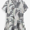 UA Butter-Soft STRETCH Floral Paisley Women's 2-Pocket V-Neck Print Scrub Top