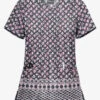 UA Butter-Soft STRETCH Night Garden Pewter Women's 2-Pocket V-Neck Print Scrub Top