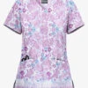 UA Butter-Soft Paisley Extravaganza Cloud Blue Women's 2-Pocket V-Neck Print Scrub Top