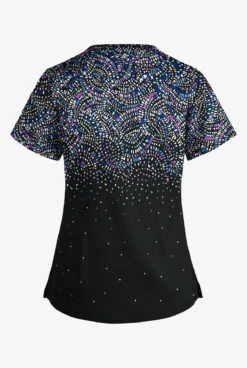 UA Butter-Soft STRETCH Roman Mosaic Women’s 4-Pocket Grommet Neck Detail Printed Scrub Top -Cherokee Shop TS754RMBL 3
