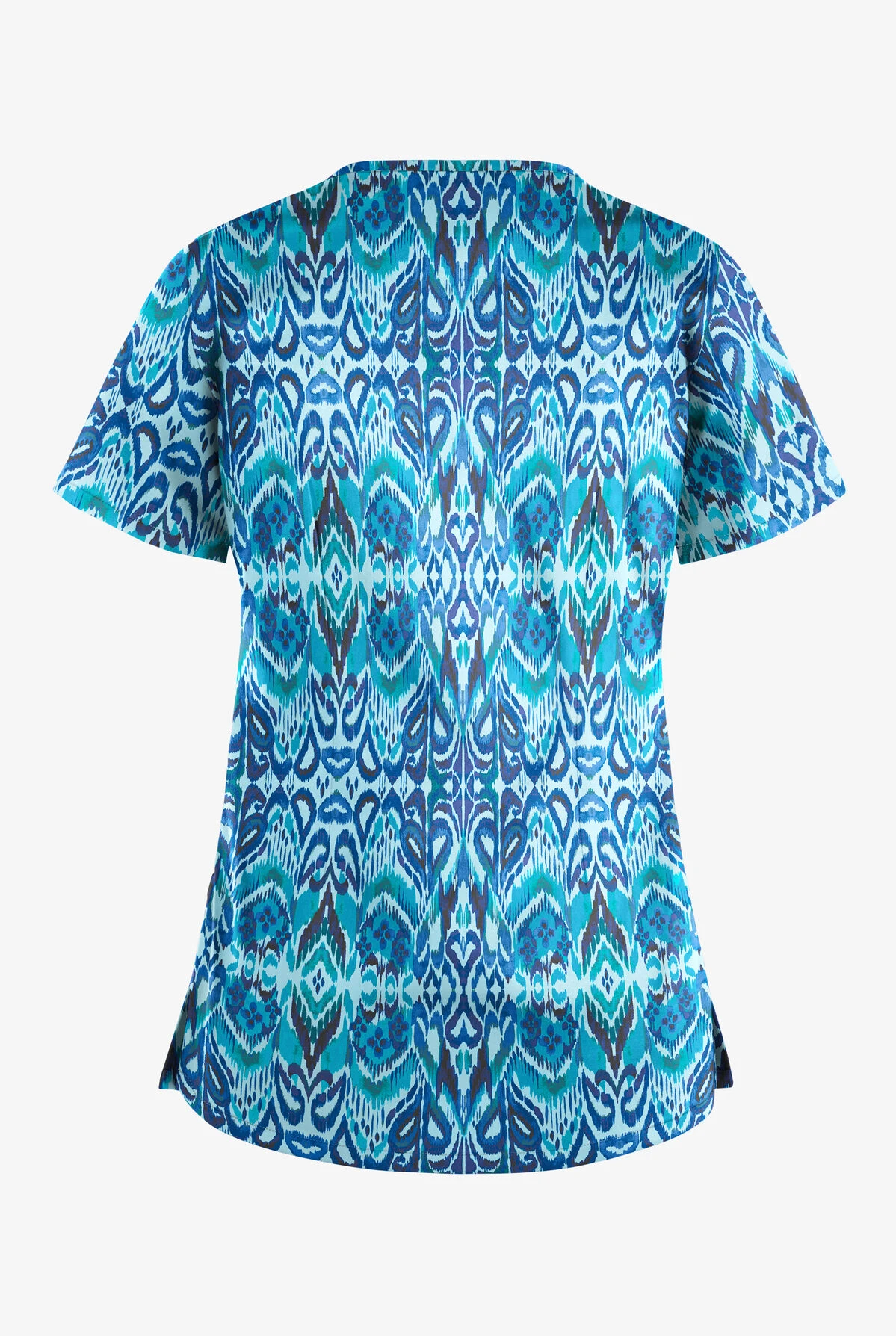 UA Butter-Soft STRETCH Romanian Ikat Dew Drop Women's 4-Pocket Crisscross Print Scrub Top UA Butter-Soft STRETCH Romanian Ikat Dew Drop Women's 4-Pocket Crisscross Print Scrub Top -Cherokee Shop TS756RIDD 2
