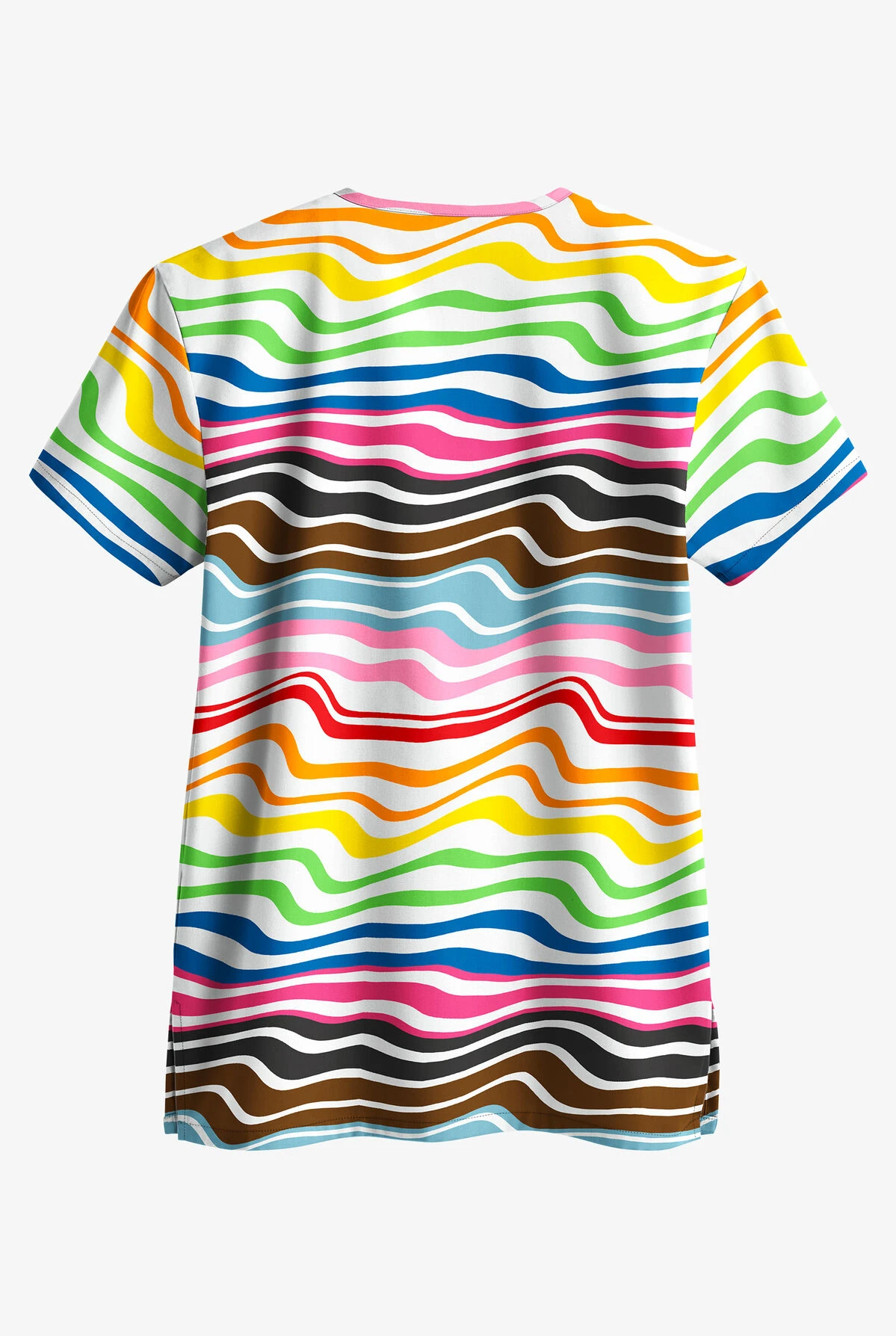 UA Butter-Soft Wavy Stripe White Printed Unisex 1-Pocket V-Neck Scrub Top UA Butter-Soft Wavy Stripe White Printed Unisex 1-Pocket V-Neck Scrub Top -Cherokee Shop UA71WVS 2