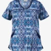 UA Best Buy Scrubs Cantik Ikat Navy Women's 4-Pocket Princess Seam Print Scrub Top