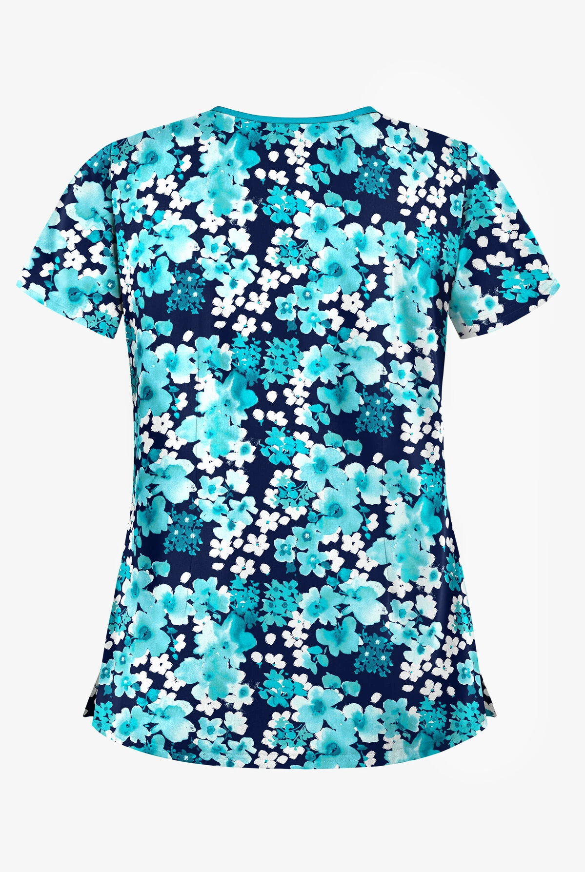 UA River Floral Navy Women's 4-Pocket Princess Seam Printed Scrub Top UA River Floral Navy Women's 4-Pocket Princess Seam Printed Scrub Top -Cherokee Shop UA864RVN 2