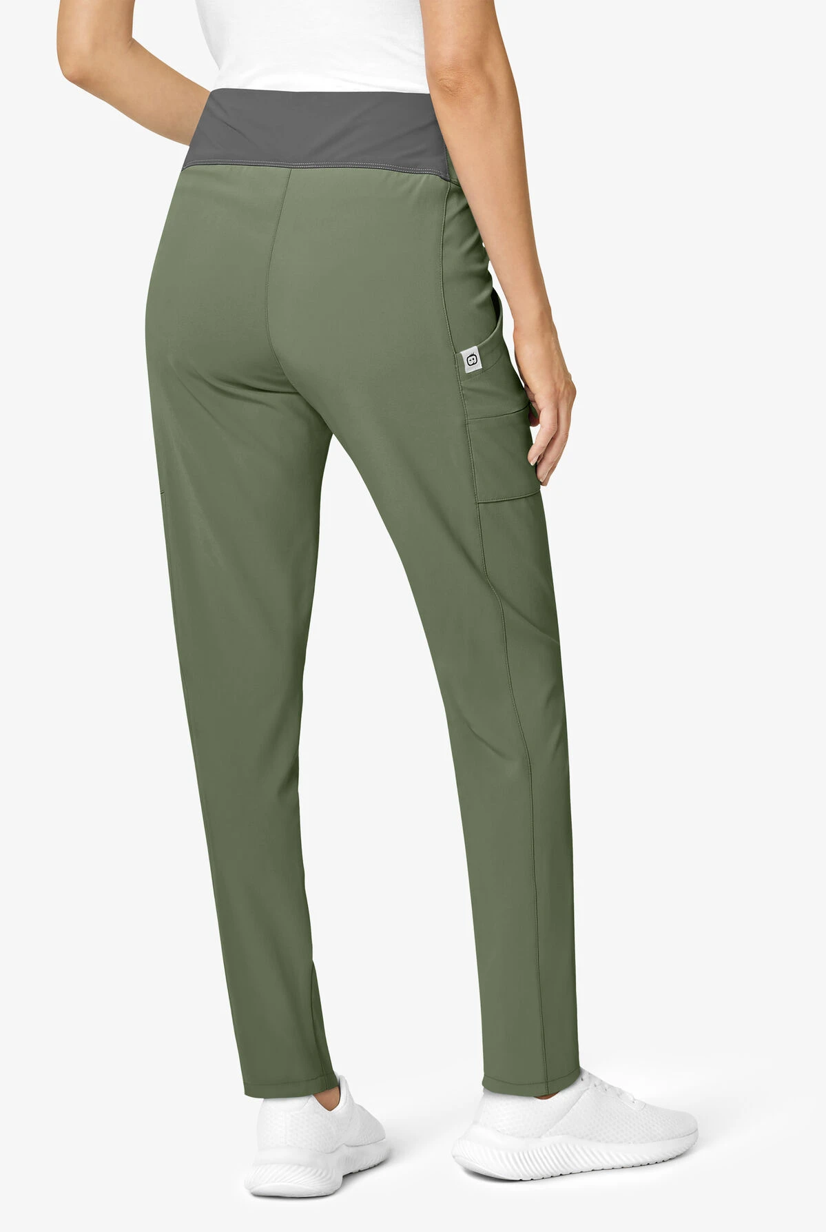 WonderWink Renew Women's 3-Pocket STRETCH High Waist Power Scrub Pants WonderWink Renew Women's 3-Pocket STRETCH High Waist Power Scrub Pants -Cherokee Shop W5134 OLIVE 2