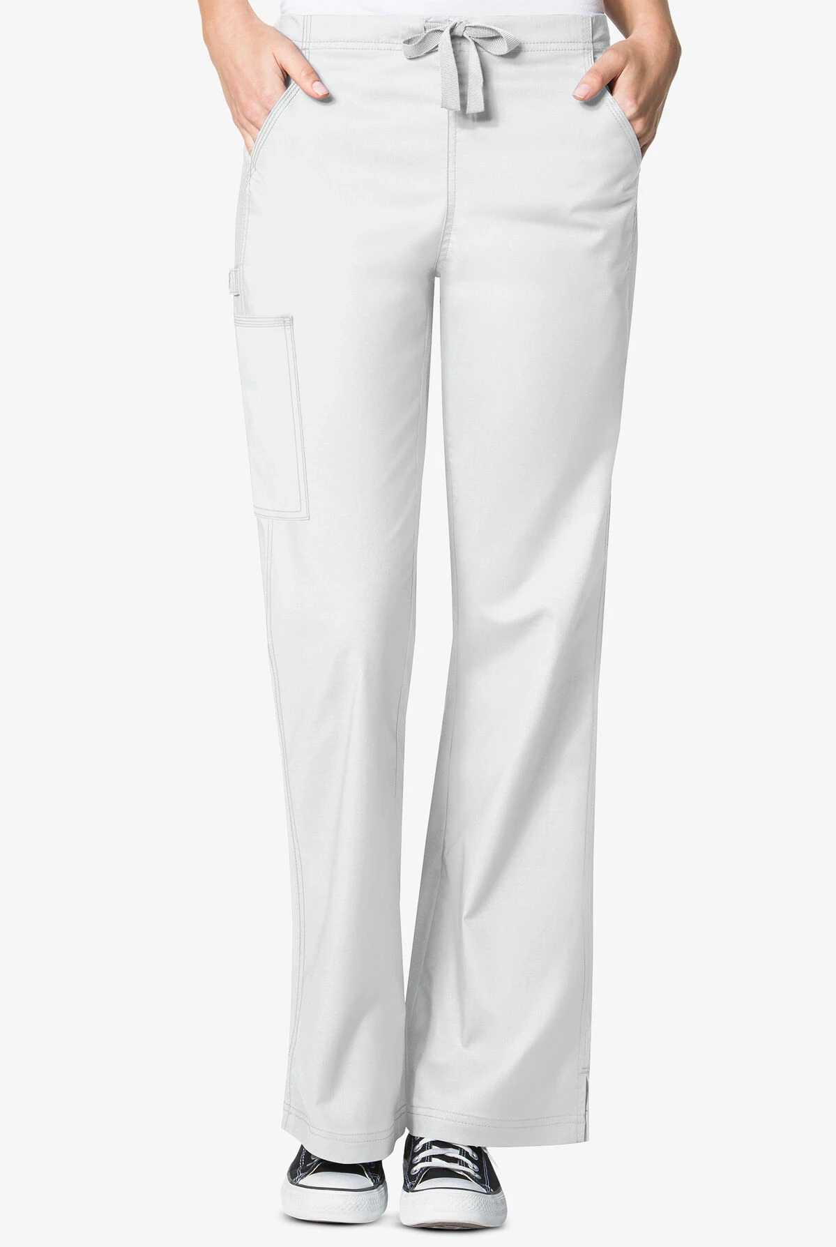 WonderWink WonderFLEX Grace Women's 4-Pocket STRETCH Cargo Scrub Pants - Petite WonderWink WonderFLEX Grace Women's 4-Pocket STRETCH Cargo Scrub Pants - Petite -Cherokee Shop W5308 TWHIT 1