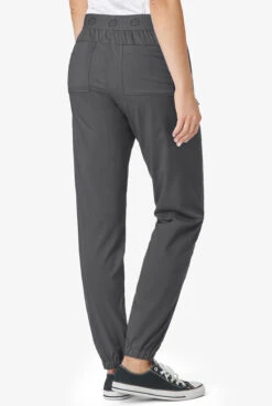 WonderWink PRO Women's 8-Pocket STRETCH Elastic Waist Cargo Jogger Scrub Pants -Cherokee Shop W5719 PEWTE 4