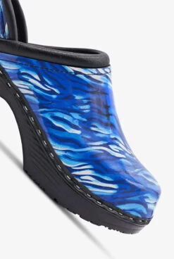 C&C Sweden Women's Wild Stripes Amparo Blue Patent Leather Nursing Clogs 2 C&C Sweden Women's Wild Stripes Amparo Blue Patent Leather Nursing Clogs -Cherokee Shop WILDSTRI 3