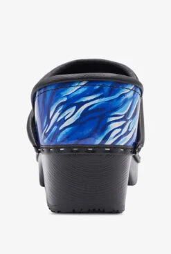 C&C Sweden Women's Wild Stripes Amparo Blue Patent Leather Nursing Clogs 4 C&C Sweden Women's Wild Stripes Amparo Blue Patent Leather Nursing Clogs -Cherokee Shop WILDSTRI 5