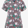 Zoe & Chloe Yeti, Set, Go Women's 2-Pocket STRETCH V-Neck Print Scrub Top